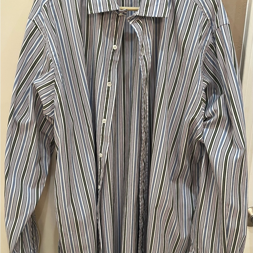 Polo Ralph Lauren Multi Striped Button Down Shirt Curham Classic Fit Sz 17 1/2